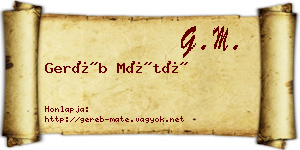 Geréb Máté névjegykártya