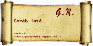 Geréb Máté névjegykártya